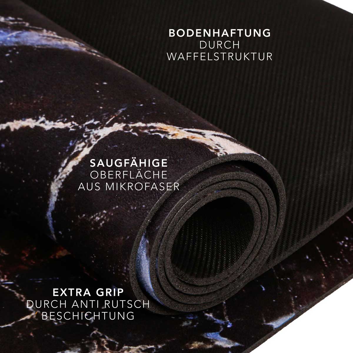 ALL-IN-ONE YOGAMATTE BLACK MARBLE
